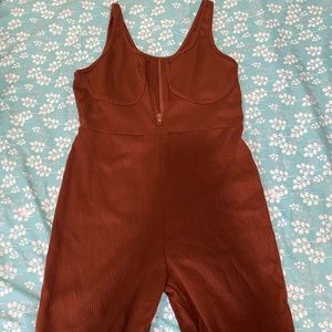 Brown Sleeveless Jumpsuit